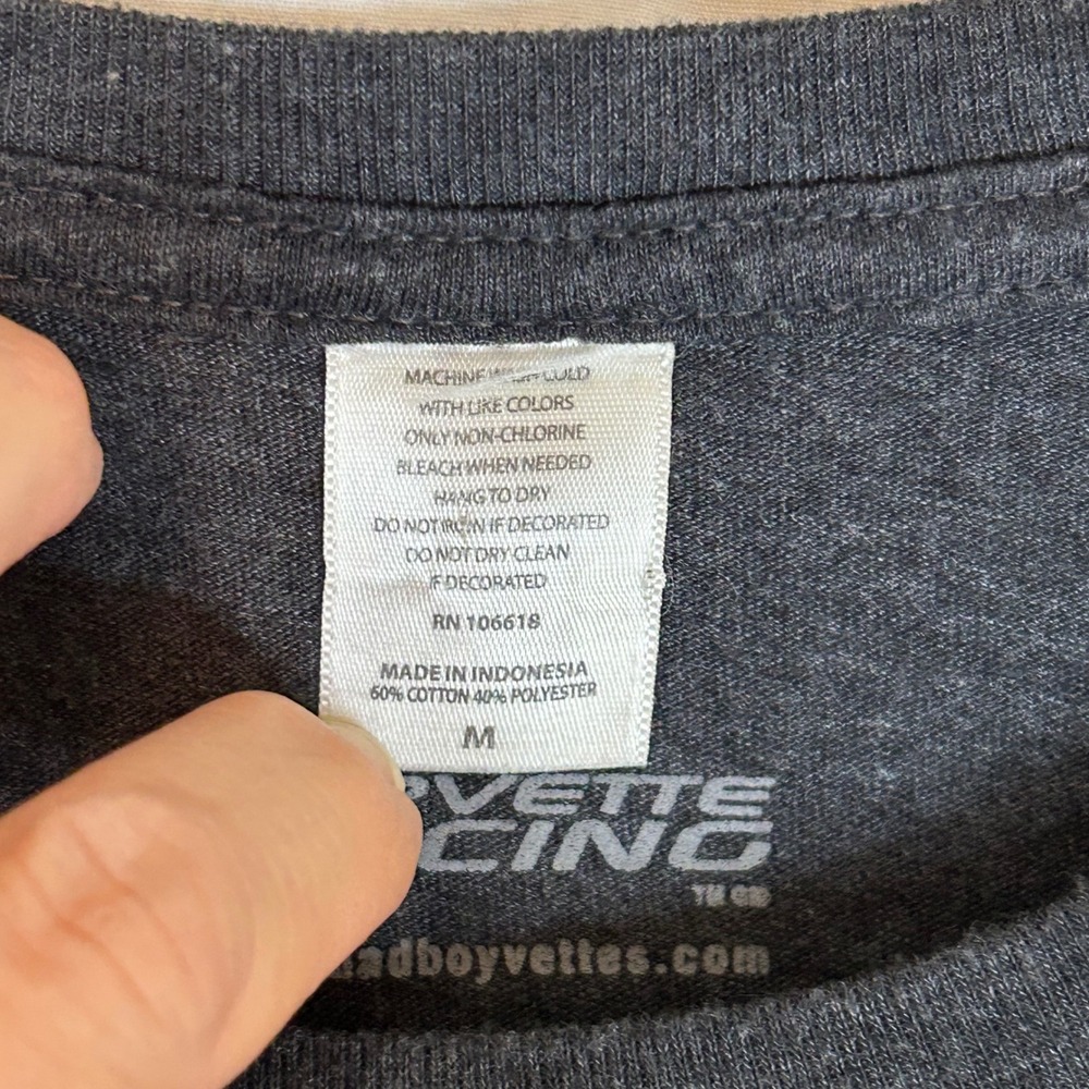 Racing Corvette T Shirt Gray Graphic BadBoyVettes Com Mens Size M - Picture 4 of 7